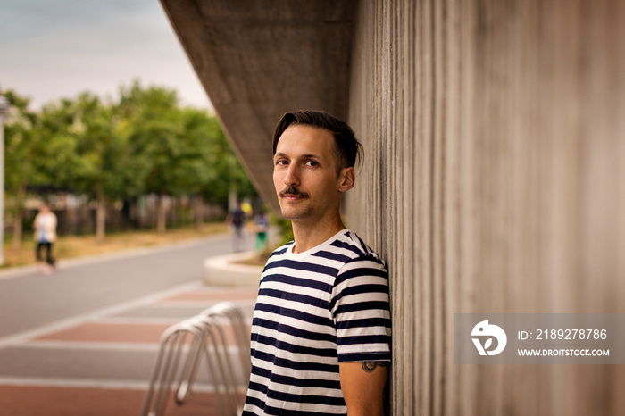 Portrait of man with mustache