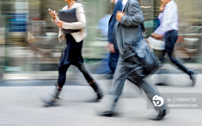 group of business people in the street