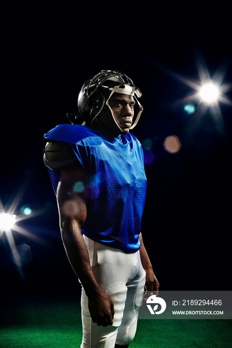 Portrait of american football player