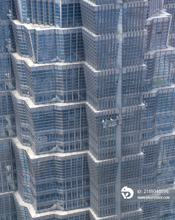 Window Cleaning on a Modern Skyscraper