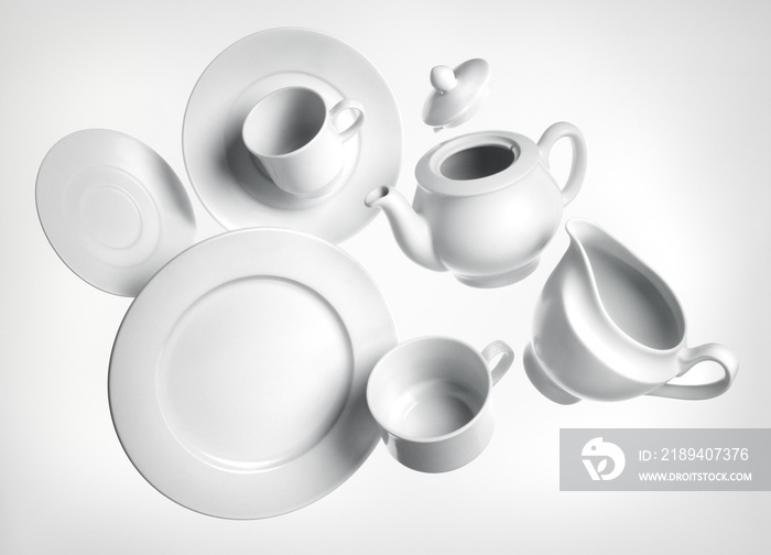 Vajilla platos tazas blancos porcelana