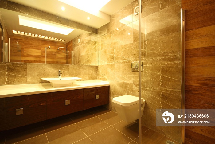 现代大理石浴室