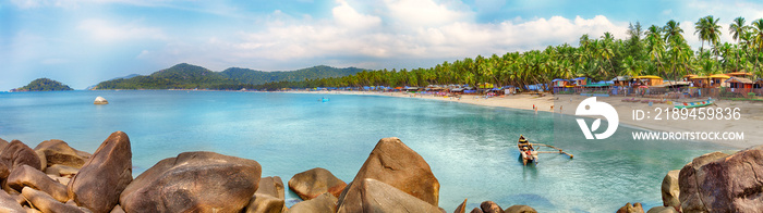 果阿海滩全景，Palolem，印度