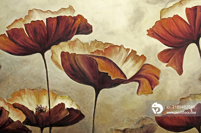 Painting poppies with texture