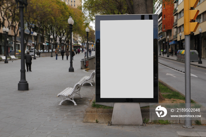 Blank advertisement in the street