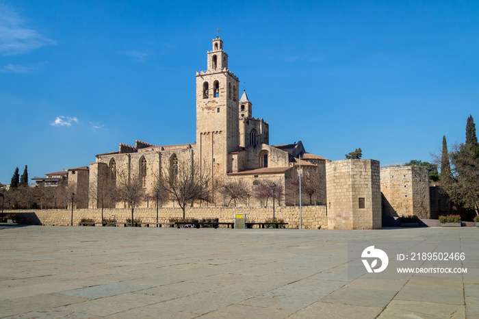 Monastery of Sant Cugat --  Benedictine abbey in Sant Cugat del Vallès, Catalonia, Spain.