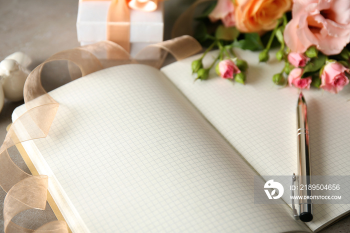 Wedding to do list with flowers on table