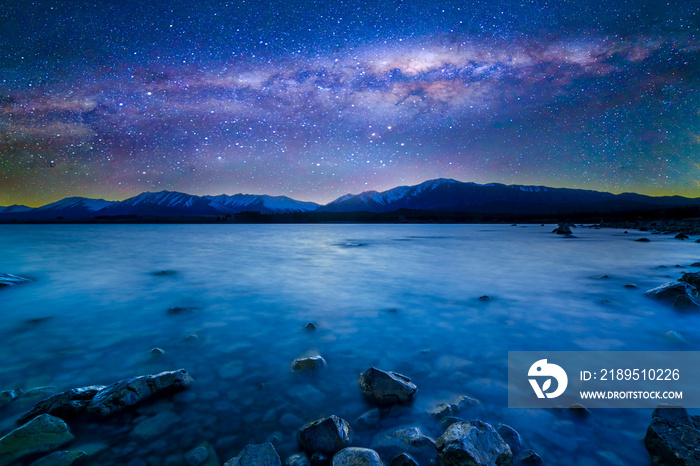 Tekapo lake with sunrise view