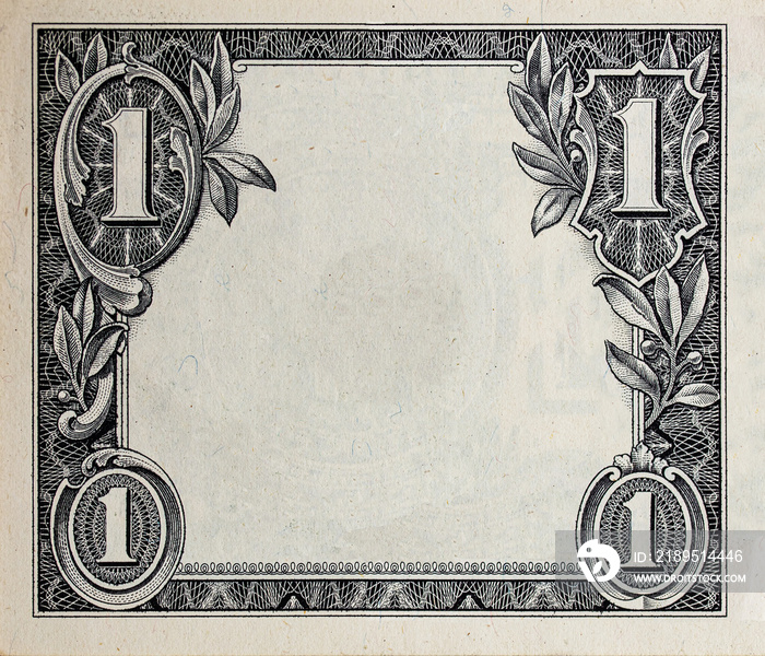 Modified decorative one dollar bill artwork