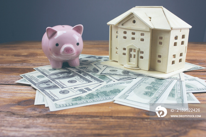 ..Real estate or home saving. piggy bank