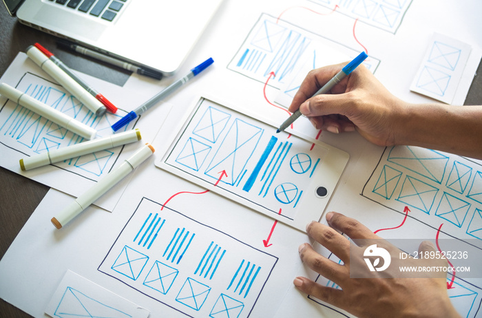 ux Graphic designer creative  sketch planning application process development prototype wireframe fo