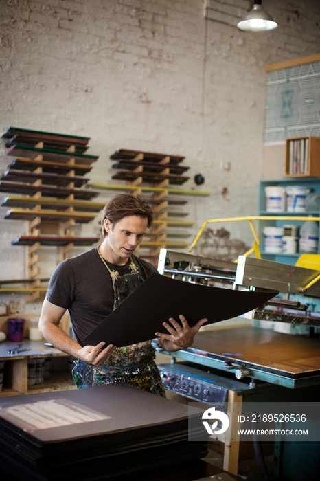 Man working in printing workshop