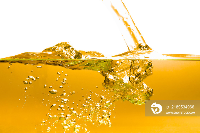 Bubbles in Water Oil beer gold Beautiful abstract background