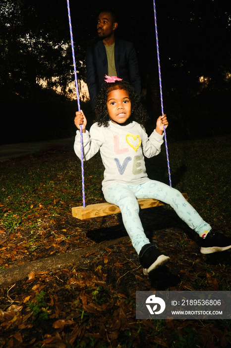 little child on swing