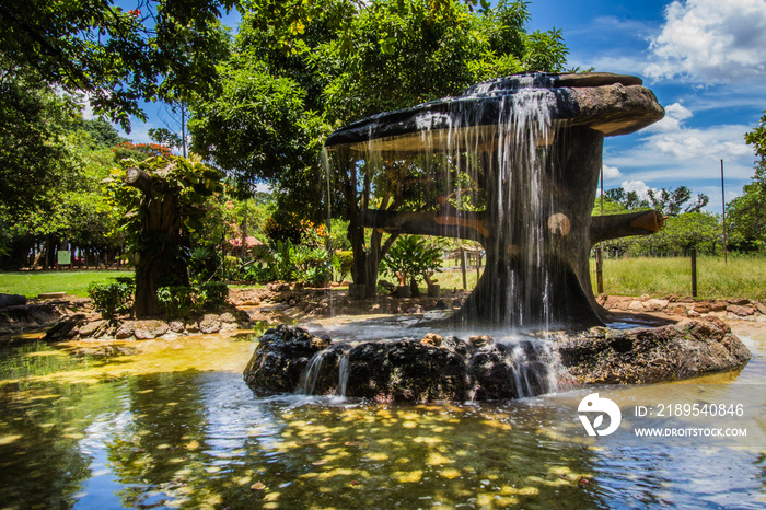 This traditional ande beautiful japanese garden is located in brazilian Caldas Novas City