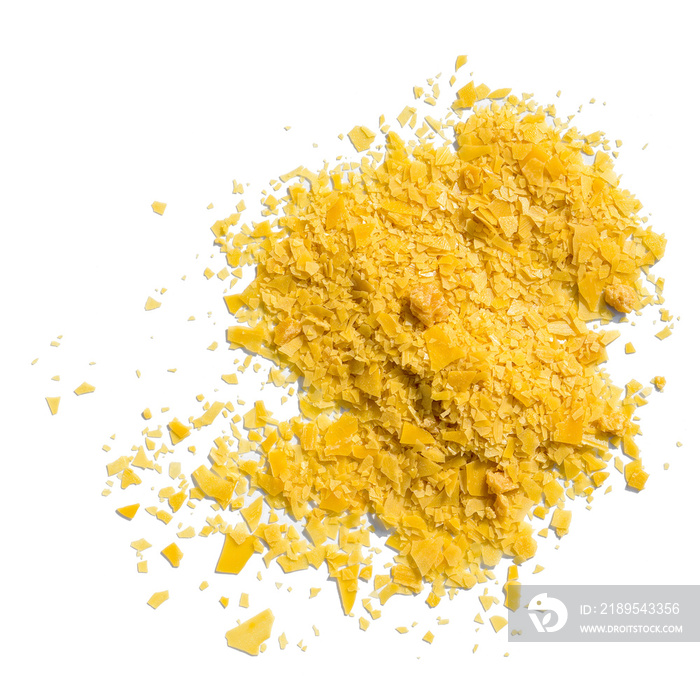 Organic Carnauba Wax, Cosmetic chemical on white background.