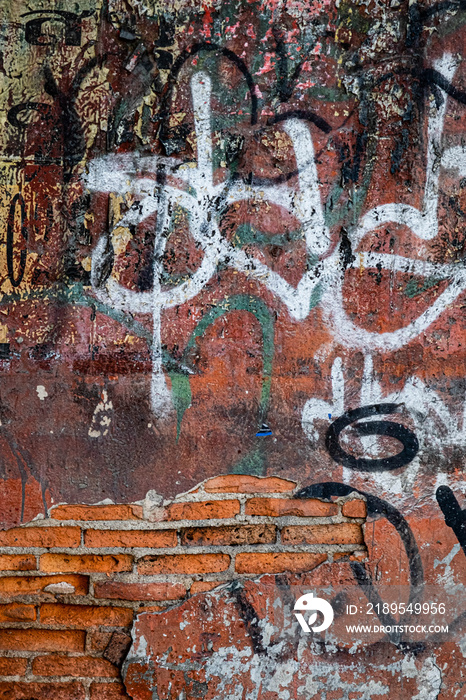 Graffiti art Wall old texture Background