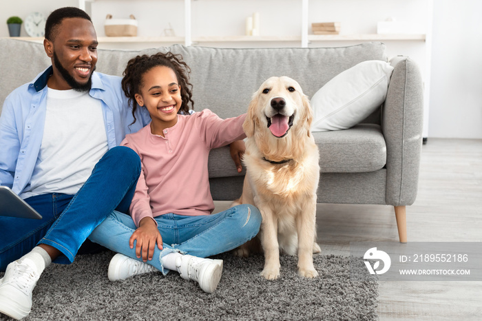 Black family spending time together at home