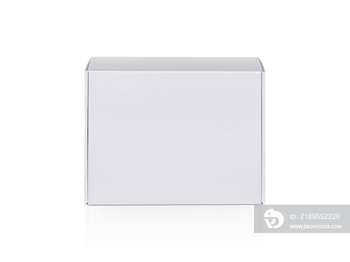 Blank box on white background with reflection