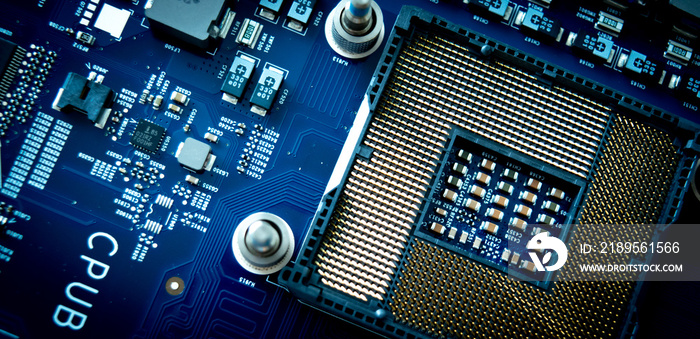 close up of a computer motherboard