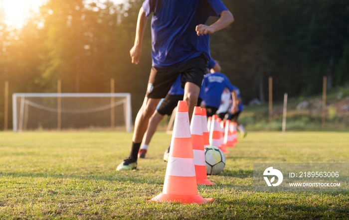 Football soccer training for boys