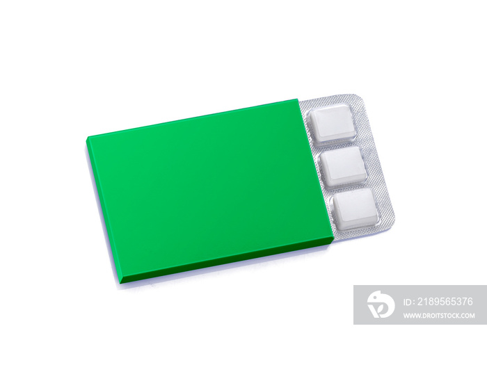Pack of Chewing Gum isolated on white with clipping path