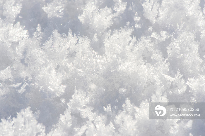 detail of fresh powder snow at winter