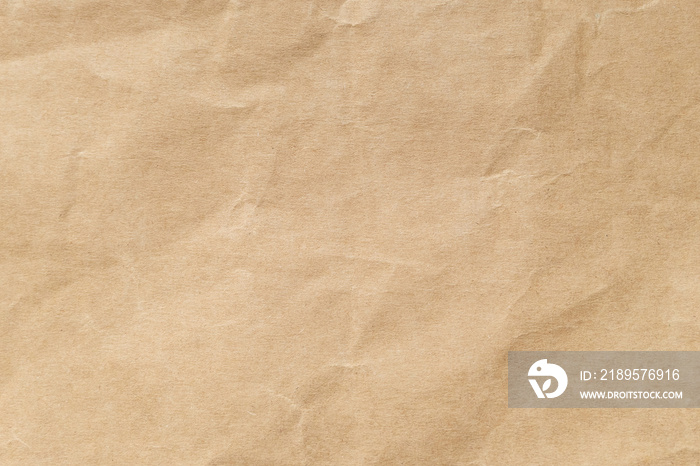 Brown crumpled paper texture for background.