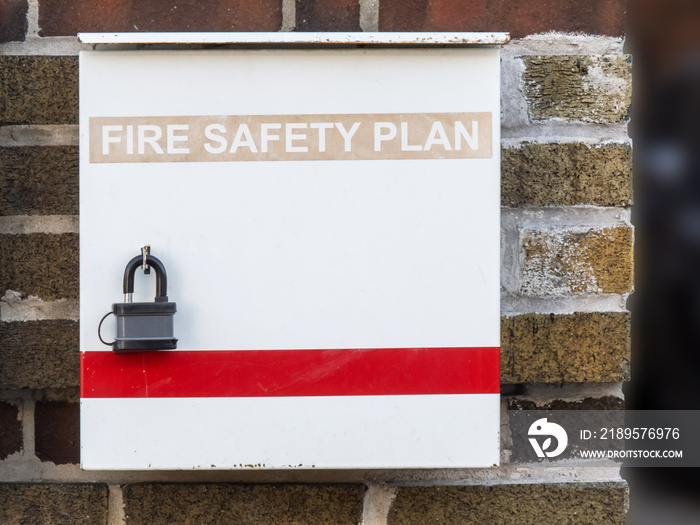 a fire safety plan box at an apartent building for the fire fighters