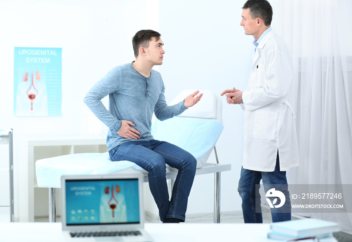 Man visiting doctor at hospital