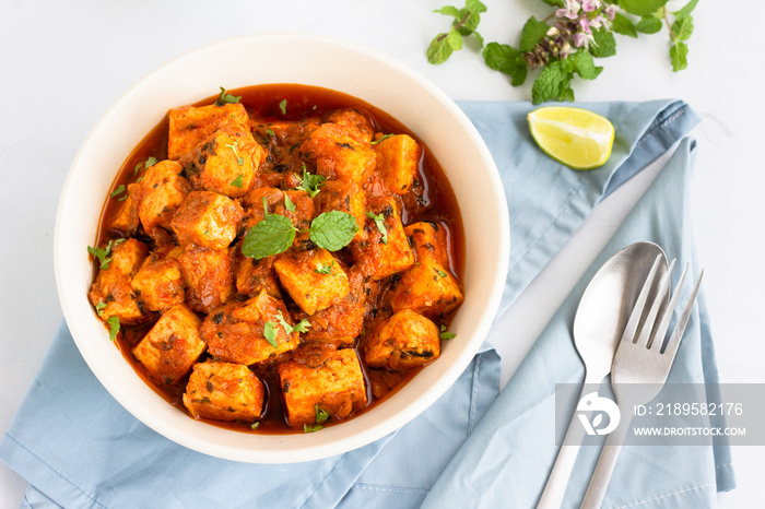 印度Paneer Masala，Tawa Paneer，Paneer Tikka Masala，印度素食咖喱菜，配菜，印度