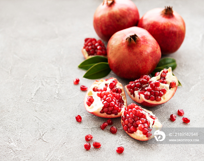 Ripe pomegranate fruits