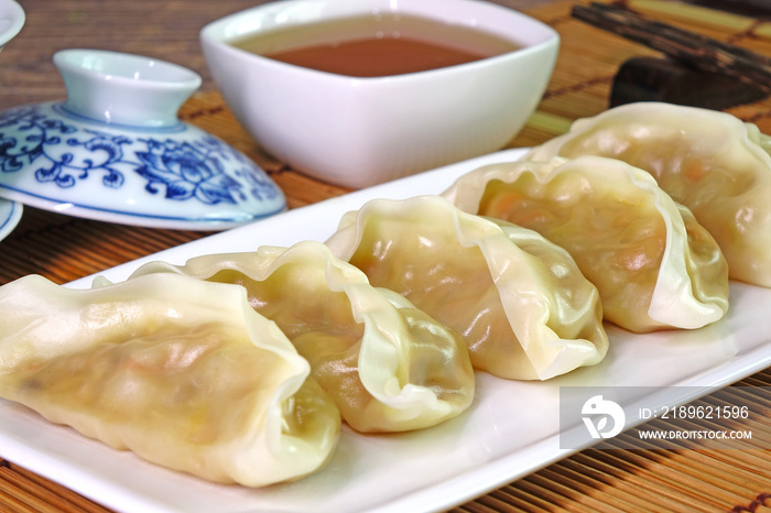 Dumpling : Chinese / Japanese dumplings, delicious traditional asian food. Japanese dumpling or Gyoz