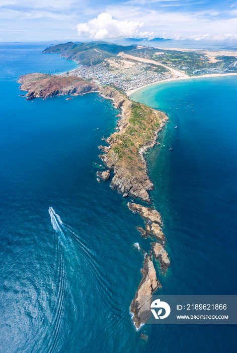 Beautiful landscape in Eo Gio, Quy Nhon, Vietnam from above.