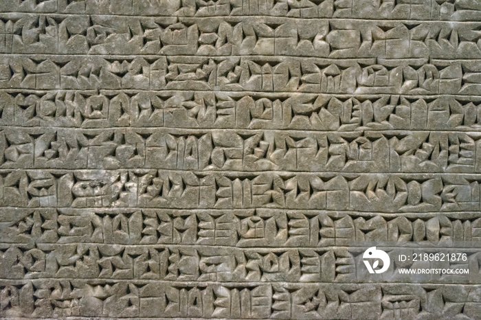 Assyrian relief 865-860 BC, showing cuniform script