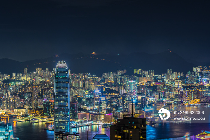 ヴィクトリアピークから見える香港の夜景