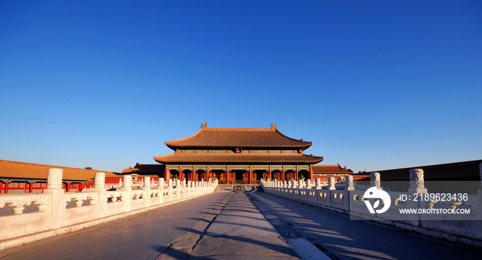 The enchanting Forbidden City in Beijing in the early morning sunlight.