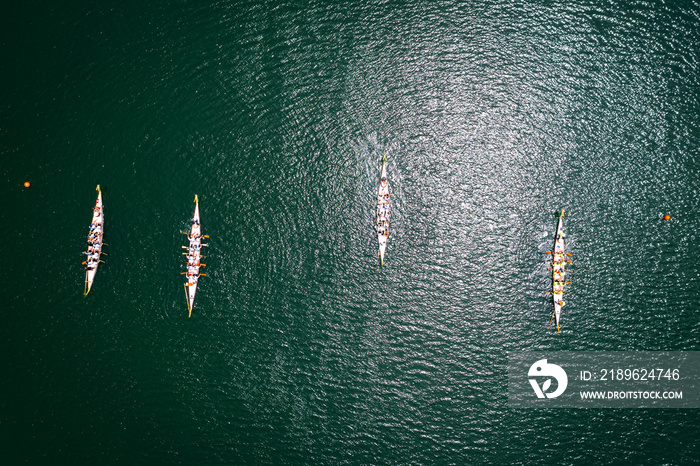 Dragon boat race top view