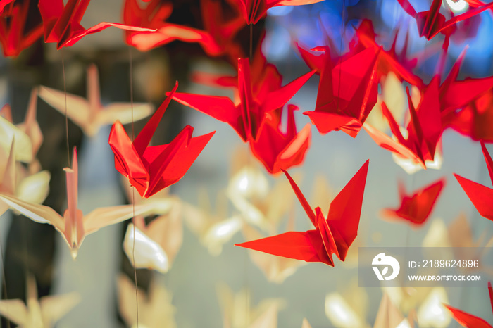 handicraft origami paper bird flock a symbol of hope and healing