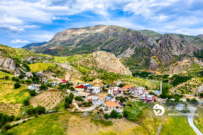 Kocahisar Village near Yeni Kale castle in Kahta, Turkey