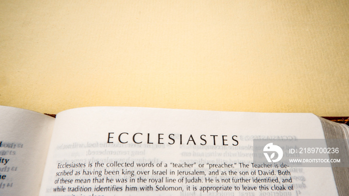 Open pages of the bible background (book of Ecclesiastes)