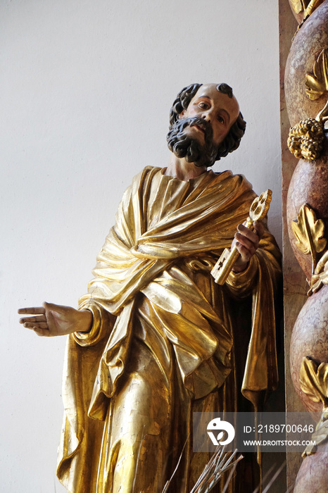 Maria im Grunen Tal朝圣教堂浸礼会祭坛约翰斩首上的圣彼得雕像