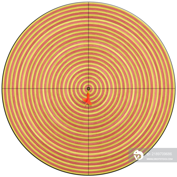Cible avec fléchette au centre