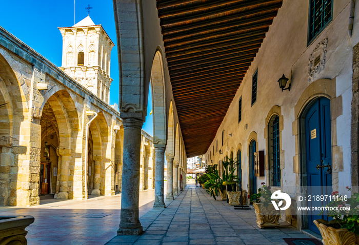 Arcade of Church of Saint Lazarus in Larnaca, Cyprus