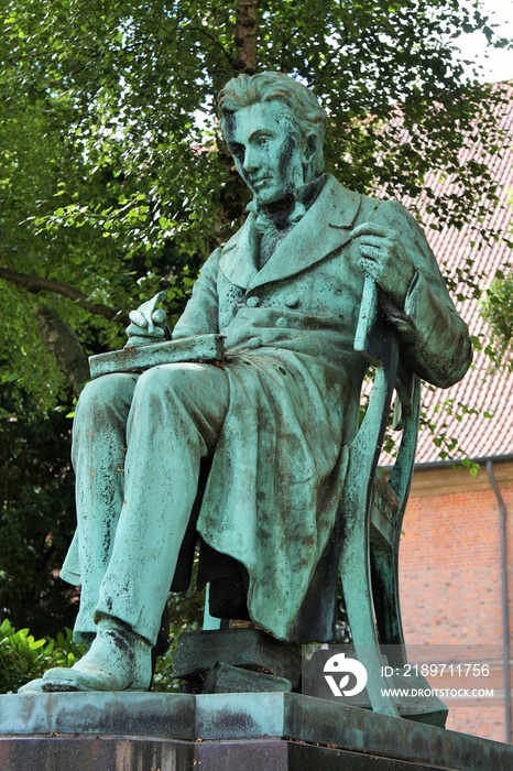 Philosopher and writer Søren Kierkegaards statue in Copenhagen, Denmark