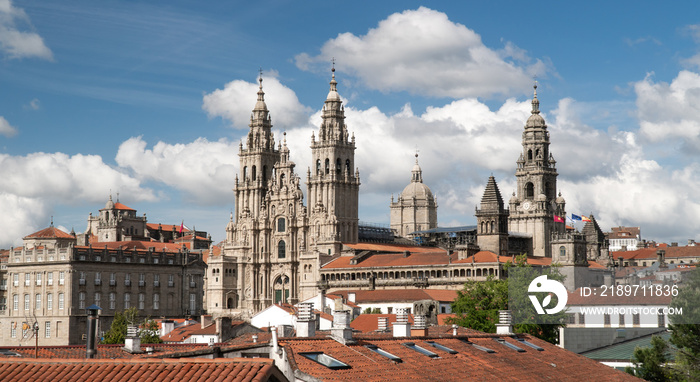 View of the Santiago de Compostela cathedral