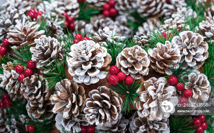 Pine branches with Christmas berries