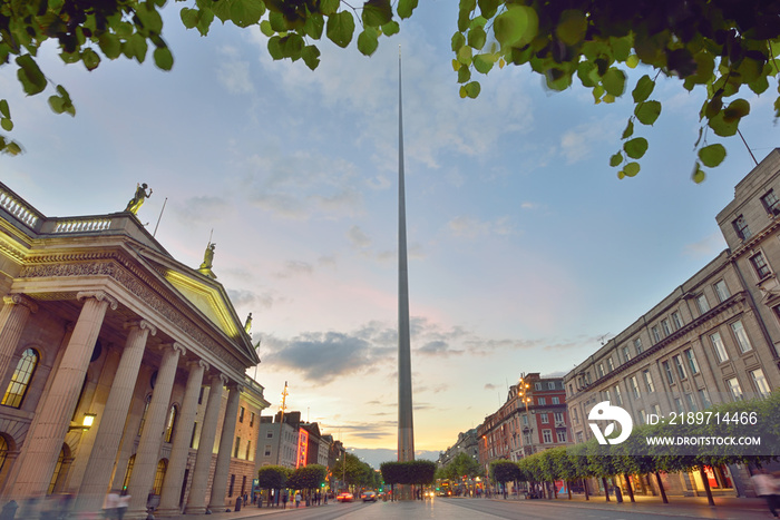 Dublin, Ireland  symbol spire and General Post Office