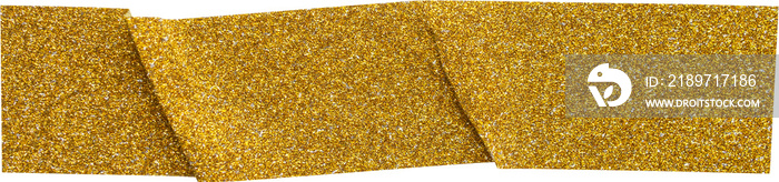 Gold glitter tape strip isolated