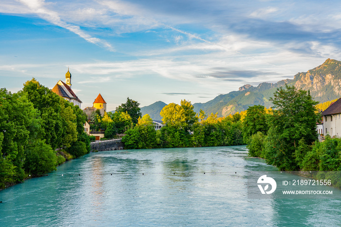 Füssen im Allgäu, Bayern, Bavarian, Neuschwanstein, Schloss, Lech, Deutschland , Kloster